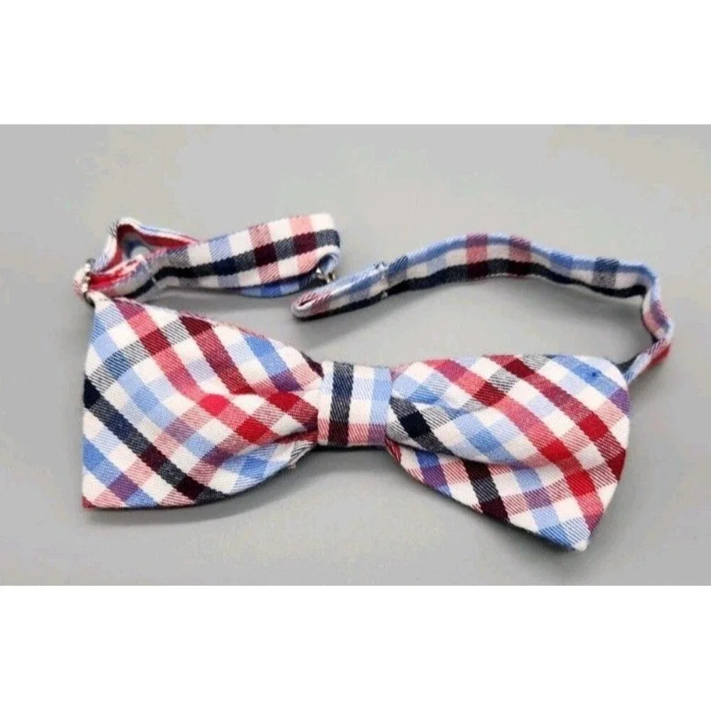 Bella Bliss Bow Tie Boys Adjustable Red White Blue 100% Cotton